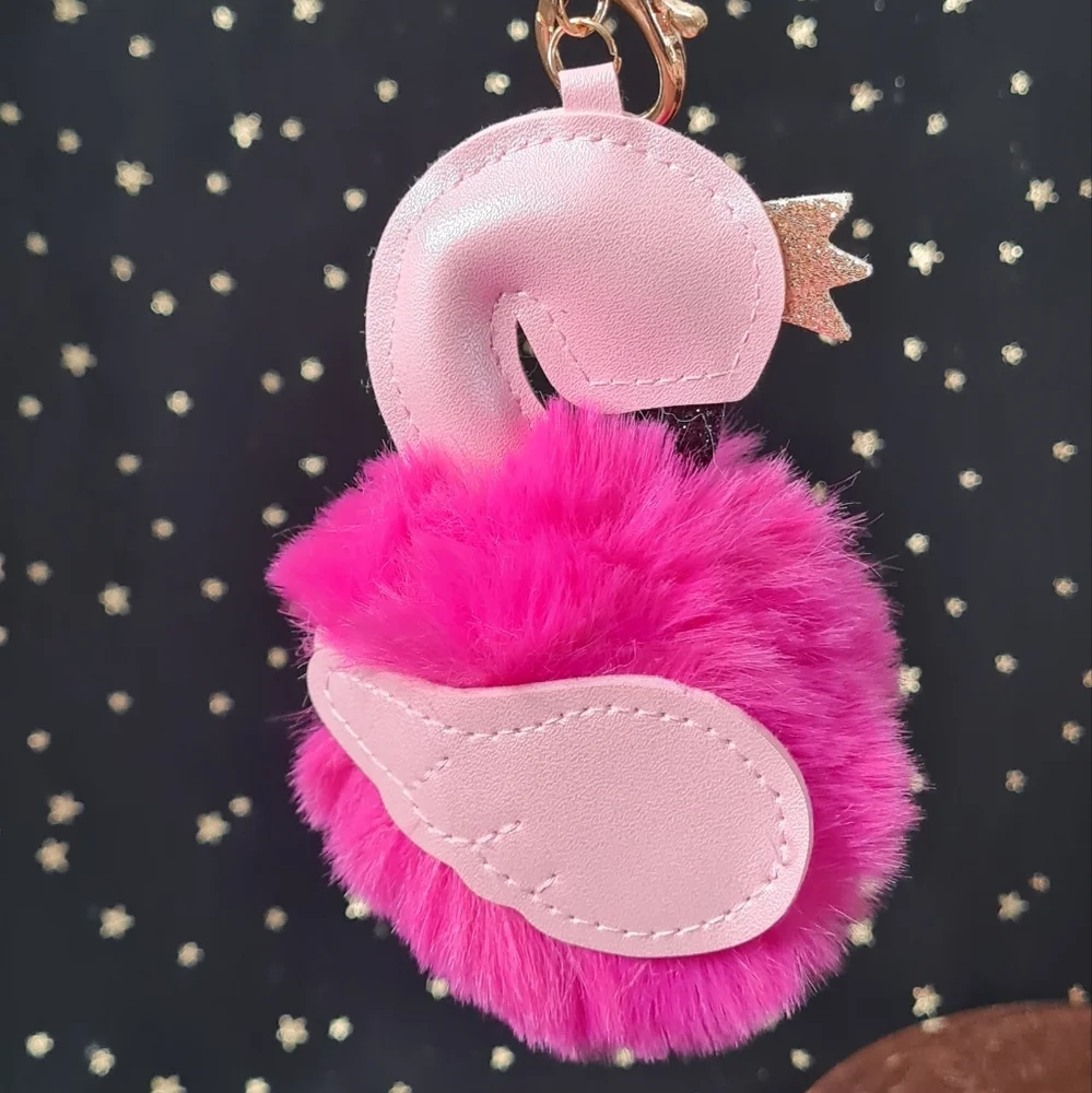 Sweet Hot Pink Pom Pom Flamingo